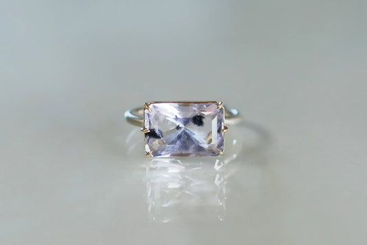 [Ryui Monthly piece] Romanechite in amethyst ring