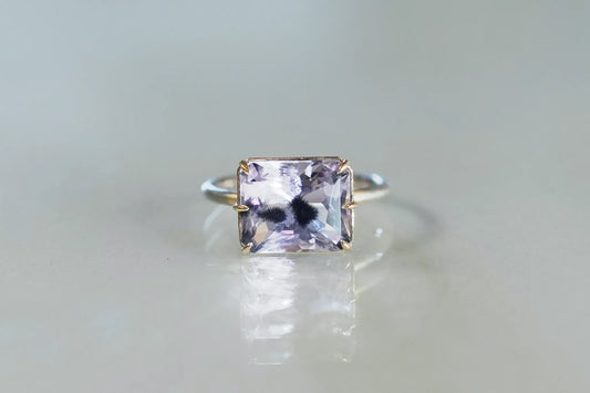 [Ryui Monthly piece] Romanechite in amethyst ring