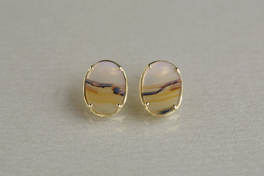 Picture agate earrings