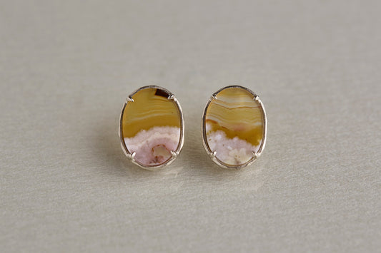 Picture agate earrings