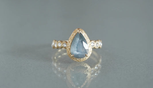 [Ryui Monthly piece] Pebble little ring + silky sapphire