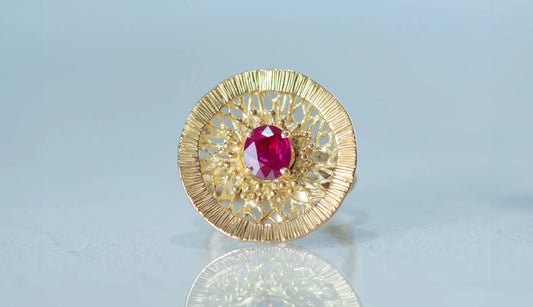Lotus ring + ruby