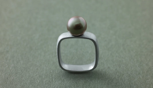 Syami ring + tahiti pearl / Silver