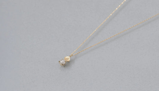 Leaf necklace + diamond (ice color)