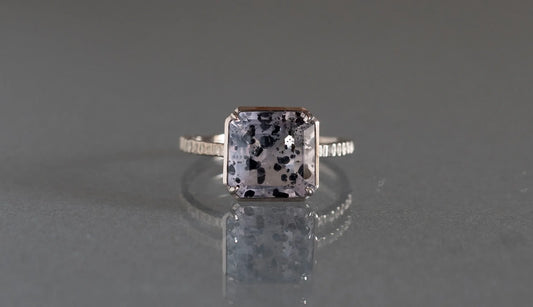 [Ryui Momthly Selection] Diopsite in rose quartz ring