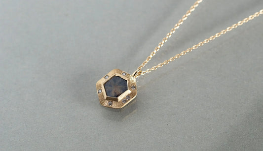 Trapiche sapphire necklace + diamonds