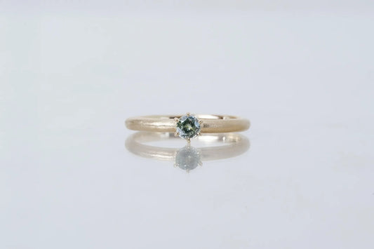 Norme ring + sapphire (blue green)