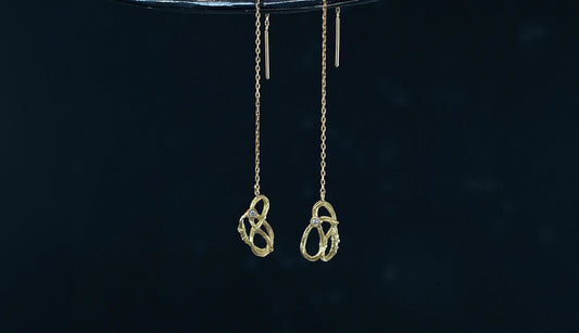 [Release on March 21.] Nexus earrings / K18YG