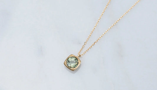 Plump necklace + ludwigite in peridot