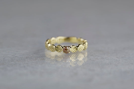 Leaf little ring + diamond