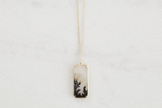 [Ryui Monthly piece] Dendritic agate necklace