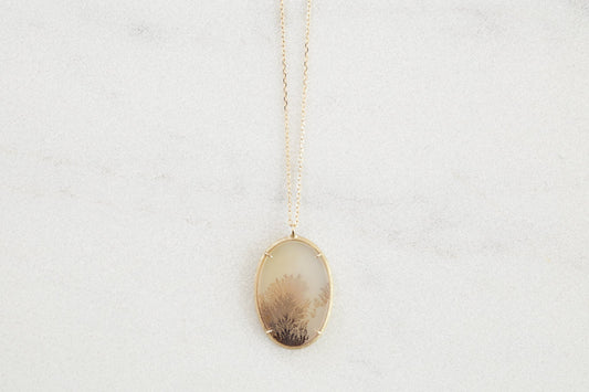 [Ryui Monthly piece] Dendritic agate necklace