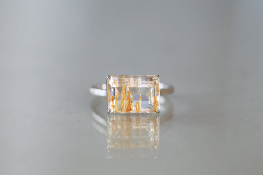 Limonite in topaz ring