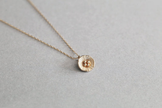 Petit flower necklace " one small flower " / K18