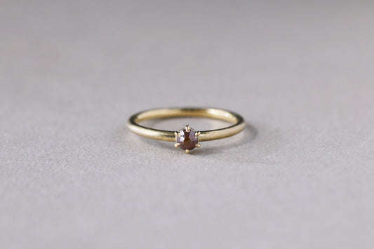 Norme ring + rosecut diamond ( red ) / K18